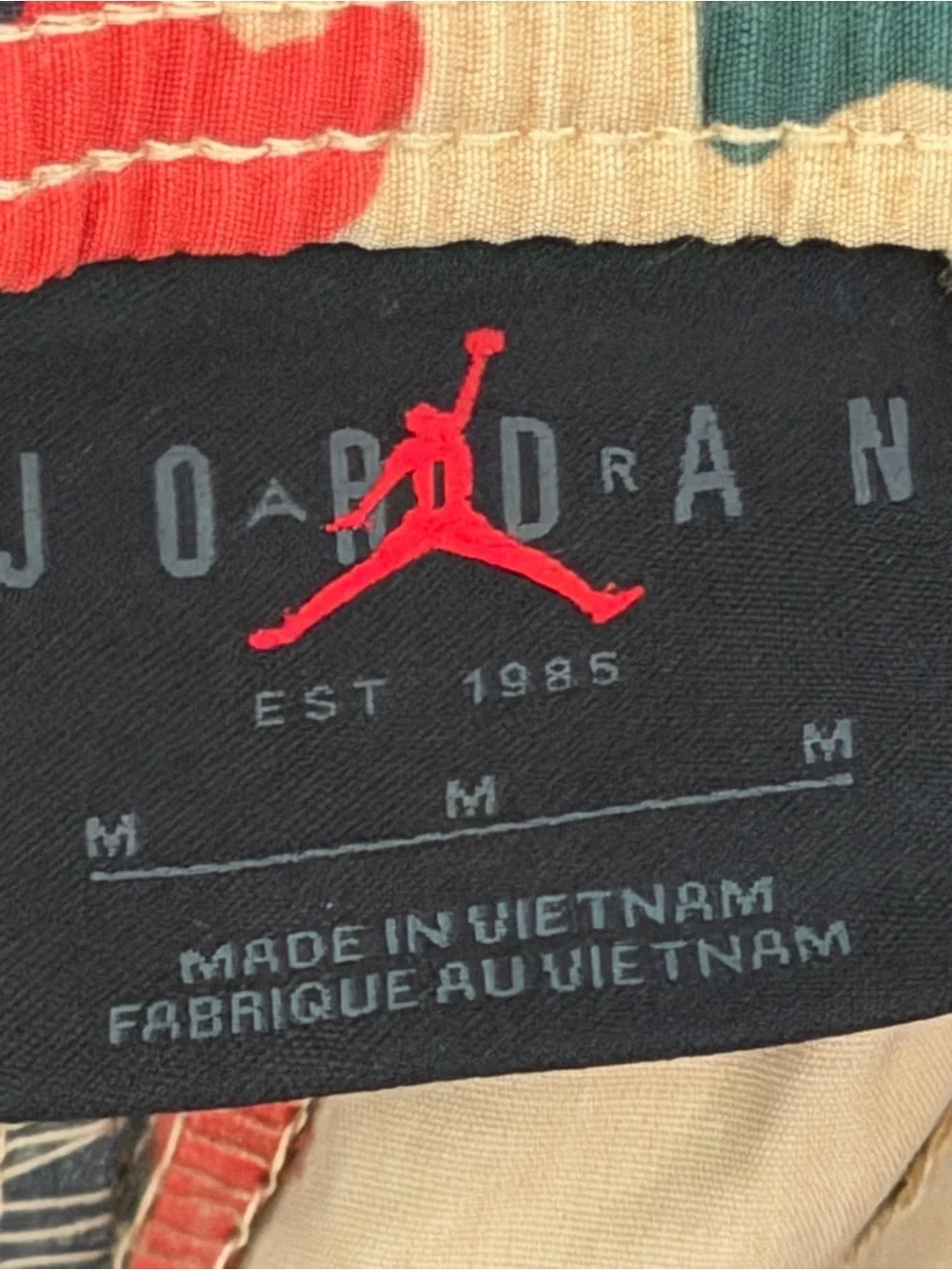 Jordan Flight Heritage Cargo Pants Men’s M Multicolor Camo Red Green Tan Black